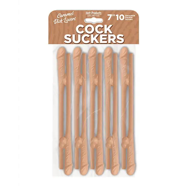 Cock Suckers Pecker Straws - Caramel Lovers Pack of 10 - Bachelorette & Party Supplies