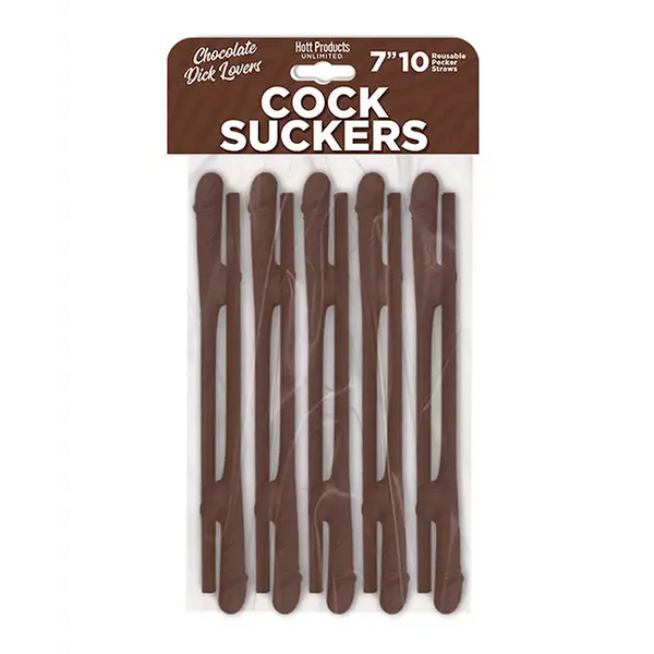 Cock Suckers Pecker Straws - Chocolate Lovers Pack of 10 - Bachelorette & Party Supplies