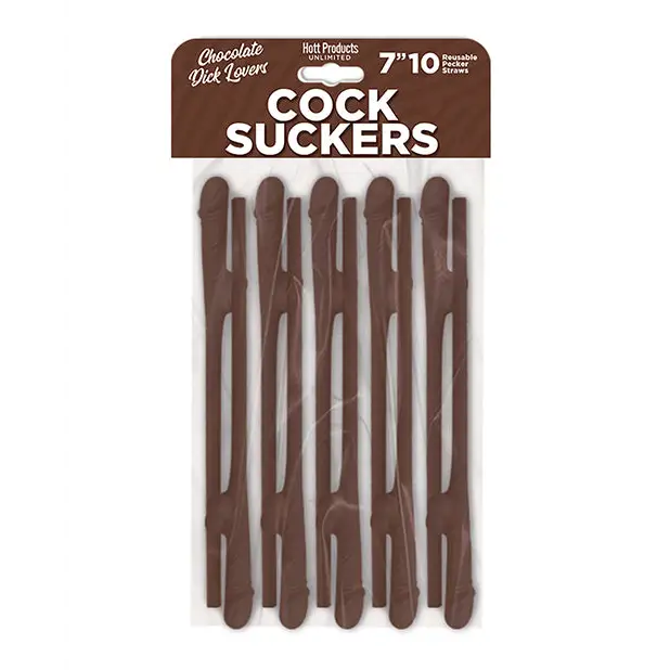 Cock Suckers Pecker Straws - Chocolate Lovers Pack of 10 - Bachelorette & Party Supplies