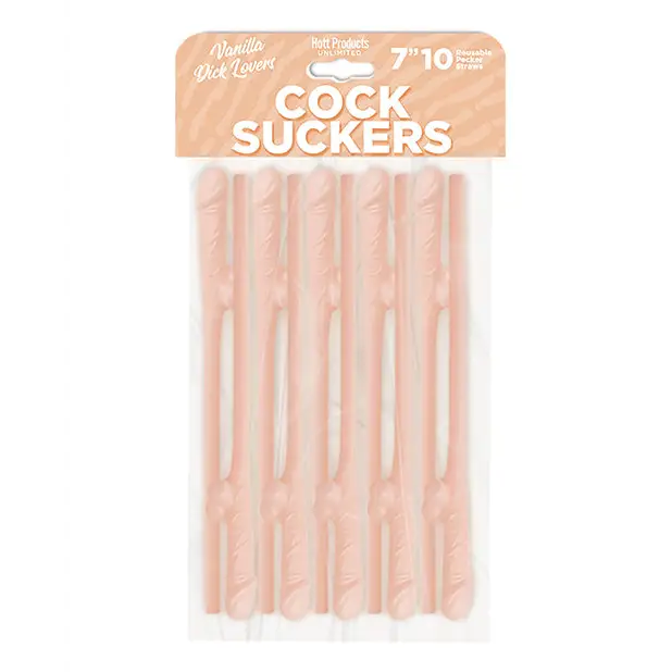 Cock Suckers Pecker Straws - Vanilla Lovers Pack of 10 - Bachelorette & Party Supplies
