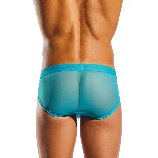 Cocksox Mesh Contour Pouch Sports Brief Tonic Blue XL - Lingerie - Hanging