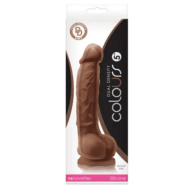 Colours Dual Density 5’’ Dildo - Brown - Dongs & Dildos