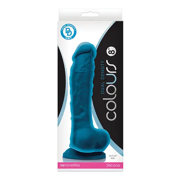 Colours Dual Density 8’’ Dildo - Blue - Dongs & Dildos