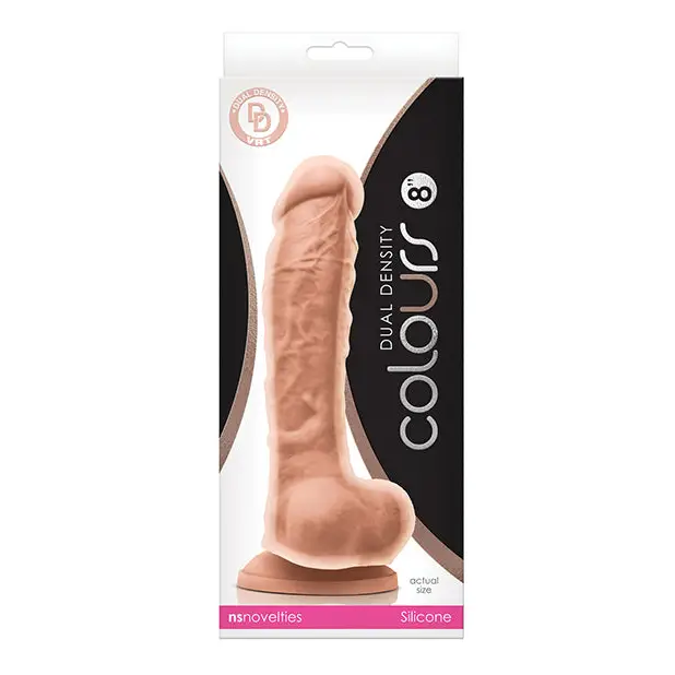 Colours Dual Density 8’’ Dildo - White - Dongs & Dildos