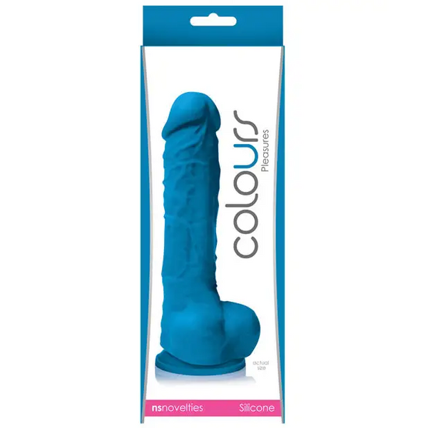 Colours Pleasures 5’’ Dildo w/Suction Cup - Blue - Dongs & Dildos
