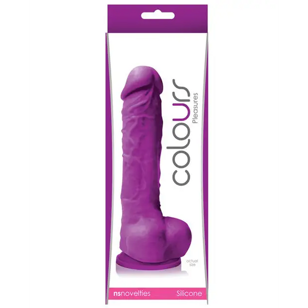 Colours Pleasures 5’’ Dildo w/Suction Cup - Purple - Dongs & Dildos