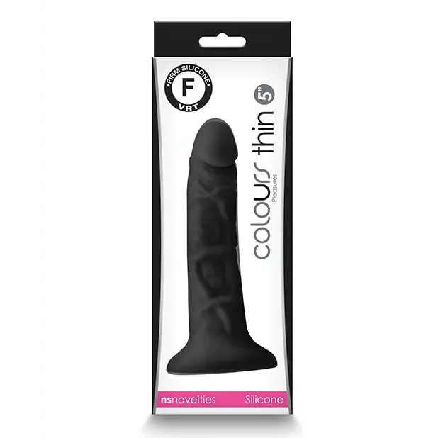 Colours Pleasures 5’’ Thin Dildo - Black - Dongs & Dildos