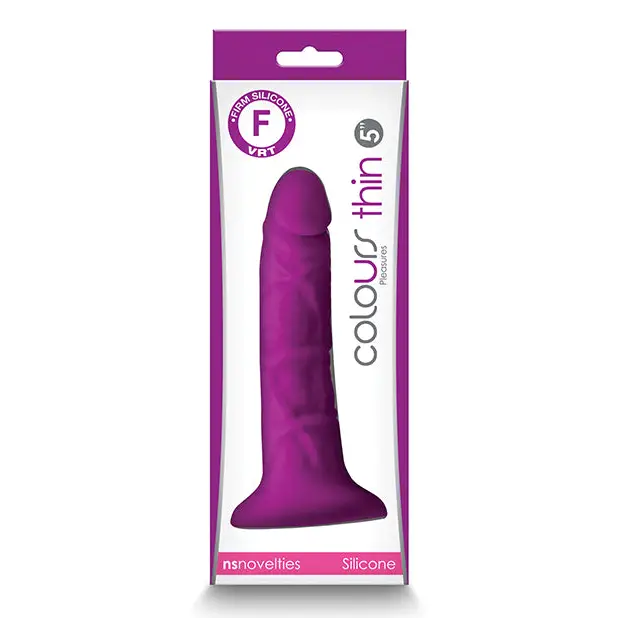 Colours Pleasures 5’’ Thin Dildo - Purple - Dongs & Dildos