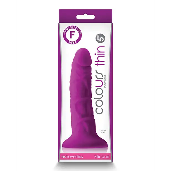 Colours Pleasures 5’’ Thin Dildo - Purple - Dongs & Dildos