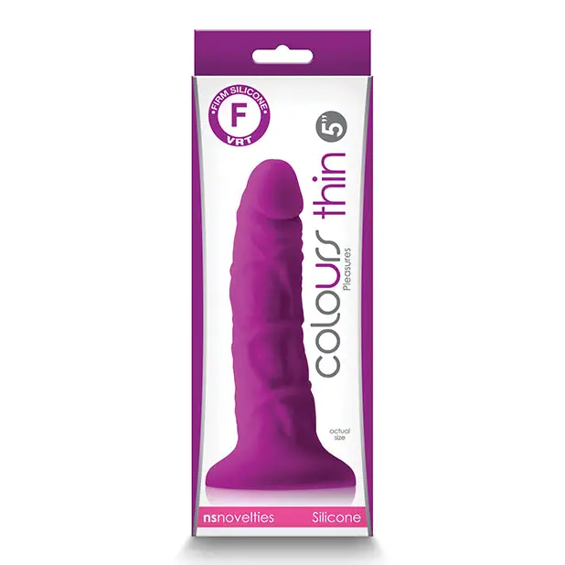 Colours Pleasures 5’’ Thin Dildo - Purple - Dongs & Dildos