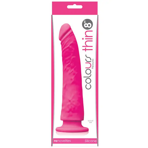 Colours Pleasures Thin 8’’ Dildo - Pink - Dongs & Dildos