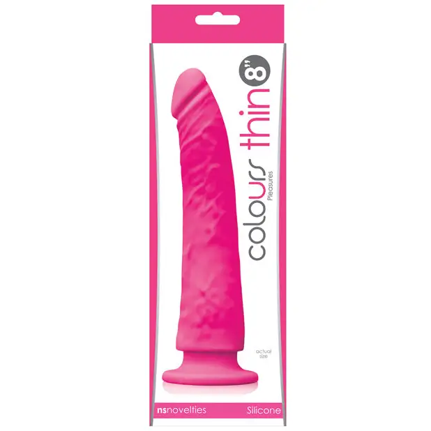 Colours Pleasures Thin 8’’ Dildo - Pink - Dongs & Dildos