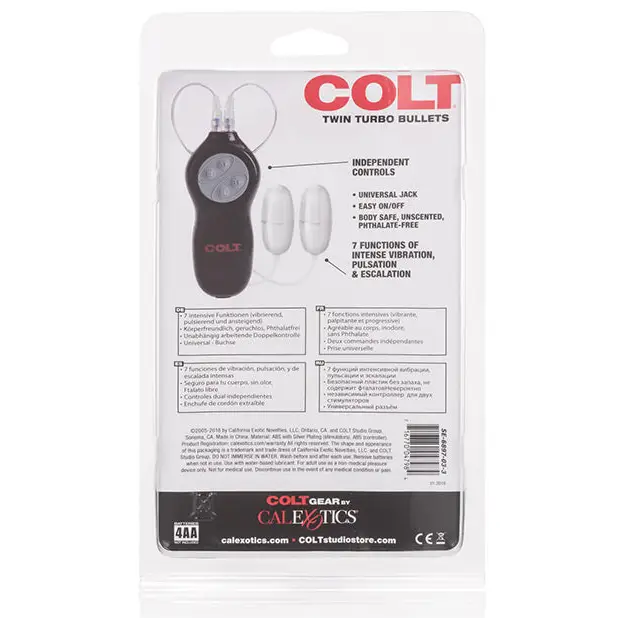 COLT 7-Function Twin Turbo Bullets - Silver - Gay & Lesbian Products