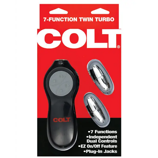 COLT 7-Function Twin Turbo Bullets - Silver - Gay & Lesbian Products