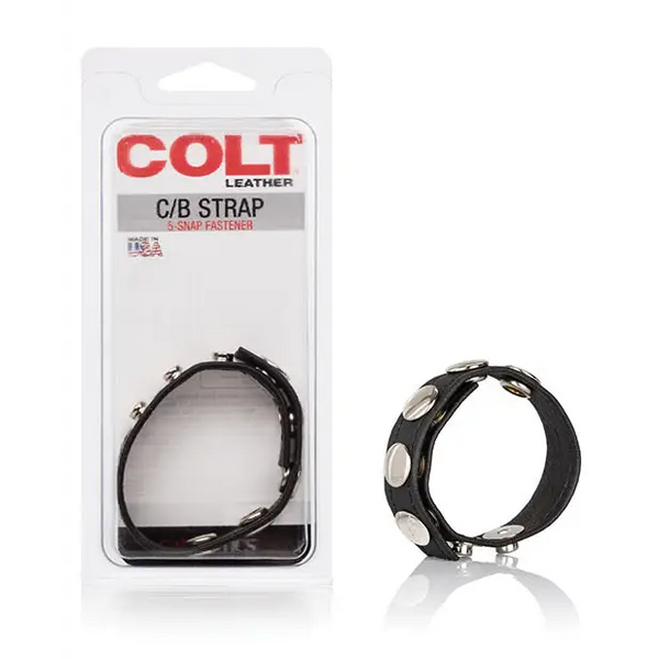 COLT Leather C/B Strap 5 Snap Fastener - Black - Strap Ons