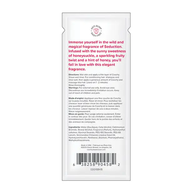 COOCHY Seduction Shave Cream Foil -.5 oz Honeysuckle/Citrus - Body & Bath Products