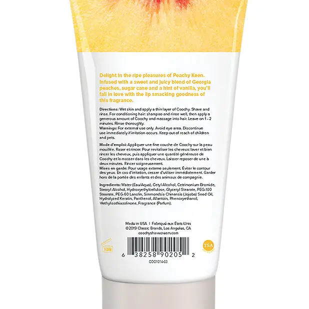 COOCHY Shave Cream - 3.4 oz Peachy Keen - Body & Bath Products