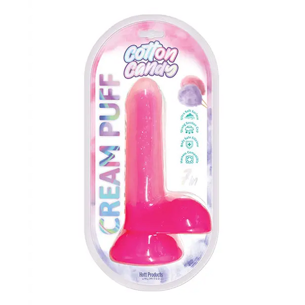 Cotton Candy Cream Puff 6’’ Dildo - Pink - Dongs & Dildos