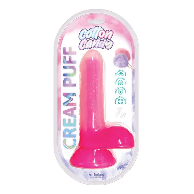 Cotton Candy Cream Puff 6’’ Dildo - Pink - Dongs & Dildos