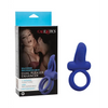 Couples Enhancers Silicone Rechargeable Dual Pleaser Enhancer - Blue - Penis Enhancement