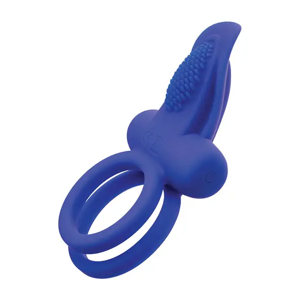 Couples Enhancers Silicone Rechargeable Dual Pleaser Enhancer - Blue - Penis Enhancement