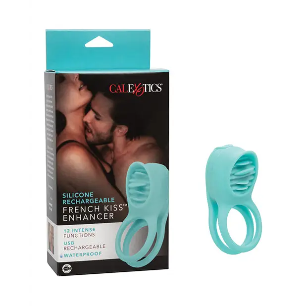 Couple’s Enhancers Silicone Rechargeable French Kiss Enhancer - Teal - Stimulators