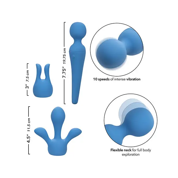 Couture Collection Body Wand Vibrator Kit - Blue - Massage Products