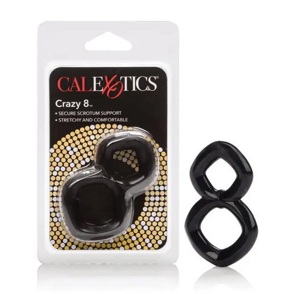 Crazy 8 Enhancer Double Cock Ring - Black - Penis Enhancement
