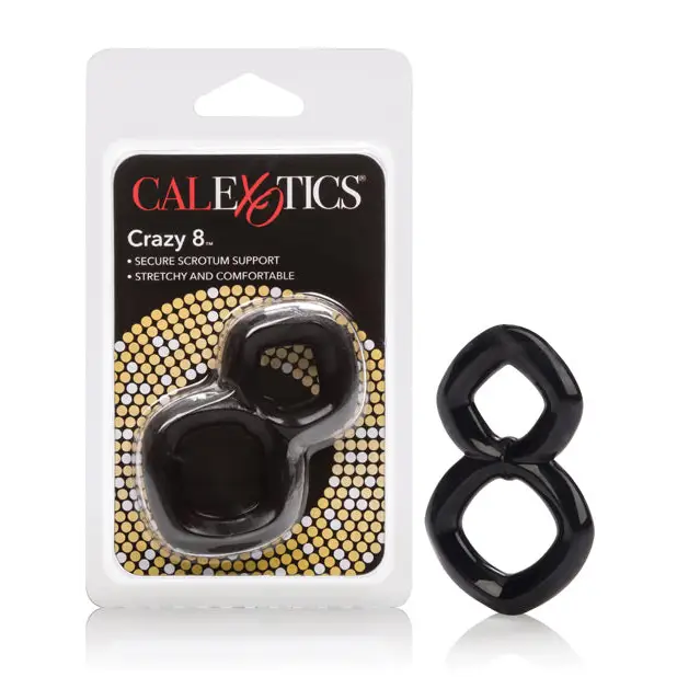 Crazy 8 Enhancer Double Cock Ring - Black - Penis Enhancement