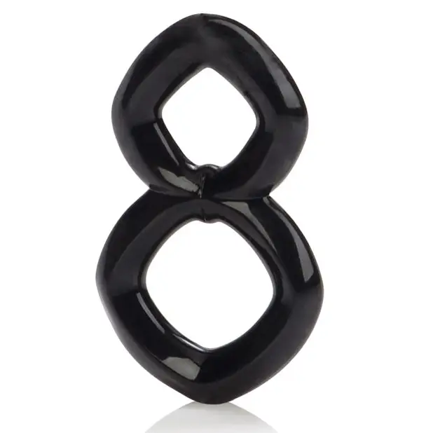 Crazy 8 Enhancer Double Cock Ring - Black - Penis Enhancement