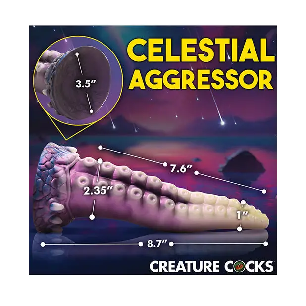 Creature Cocks Astropus Tentacle Silicone Dildo - Purple/White - Dongs & Dildos