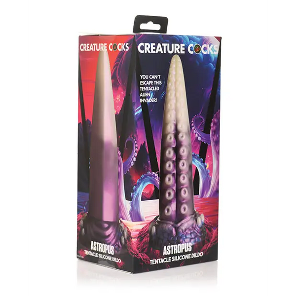 Creature Cocks Astropus Tentacle Silicone Dildo - Purple/White - Dongs & Dildos