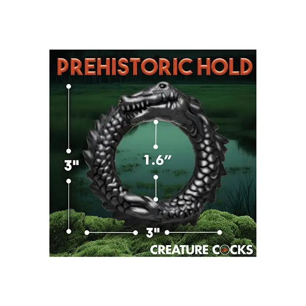 Creature Cocks Caiman Silicone Cock Ring - Black