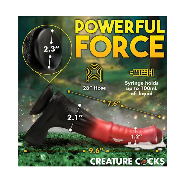 Creature Cocks Centaur Explosion Squirting Silicone Dildo - Black/Peach - Dongs & Dildos