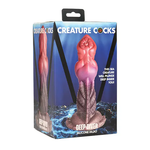 Creature Cocks Deep Diver Silicone Dildo - Multi Color - Dongs & Dildos