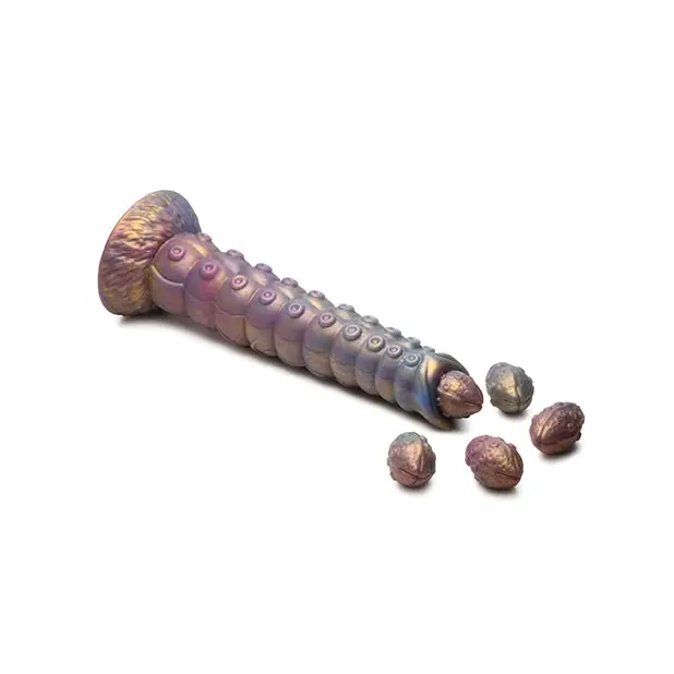Creature Cocks Deep Invader Tentacle Ovipositor Silicone Dildo w/Eggs - Multi Color - Dongs & Dildos