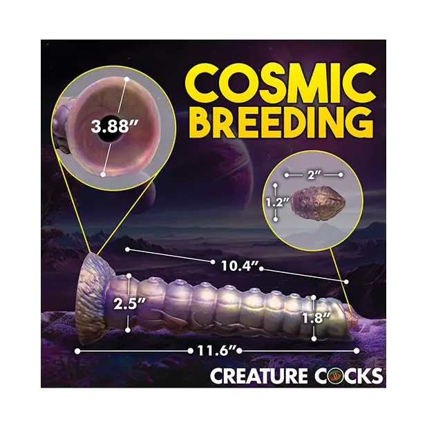 Creature Cocks Deep Invader Tentacle Ovipositor Silicone Dildo w/Eggs - Multi Color - Dongs & Dildos