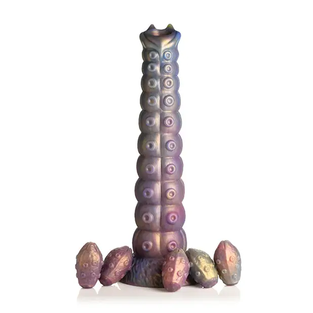Creature Cocks Deep Invader Tentacle Ovipositor Silicone Dildo w/Eggs - Multi Color - Dongs & Dildos