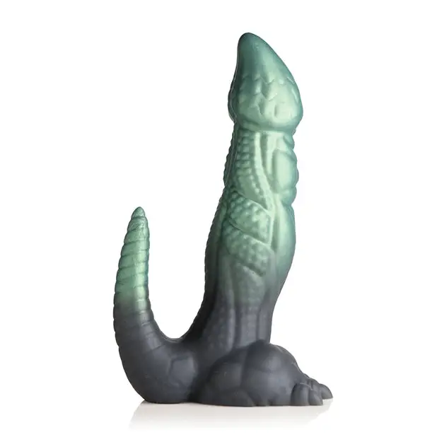 Creature Cocks Dickosaur Dinosaur Silicone Dildo - Black/Teal - Dongs & Dildos