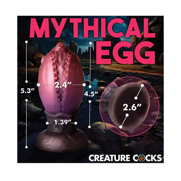 Creature Cocks Dragon Hatch Silicone Egg - Large Multi Color