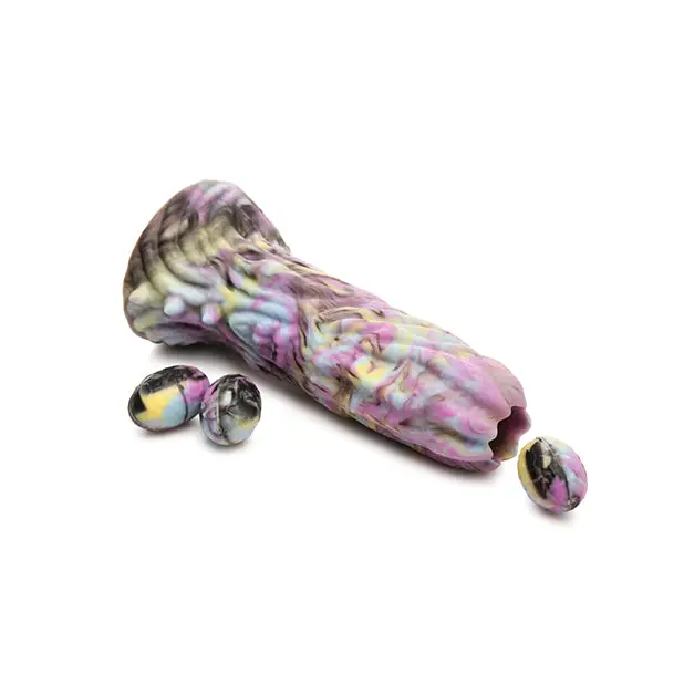 Creature Cocks Dragon Spawn Dragon Ovipositor Silicone Dildo w/Eggs - Multi Color - Dongs & Dildos