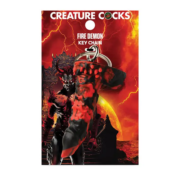 Creature Cocks Fire Demon Keychain - Red/Black - Novelties