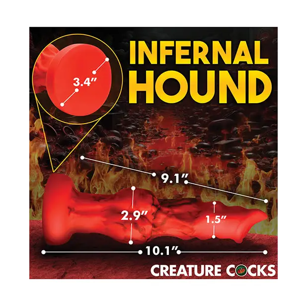 Creature Cocks Fire Hound Silicone Dildo - Large Red - Dongs & Dildos