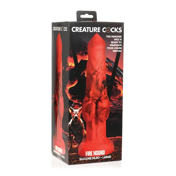 Creature Cocks Fire Hound Silicone Dildo - Large Red - Dongs & Dildos