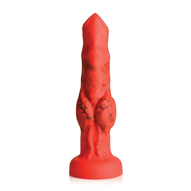 Creature Cocks Fire Hound Silicone Dildo - Medium Red - Dongs & Dildos