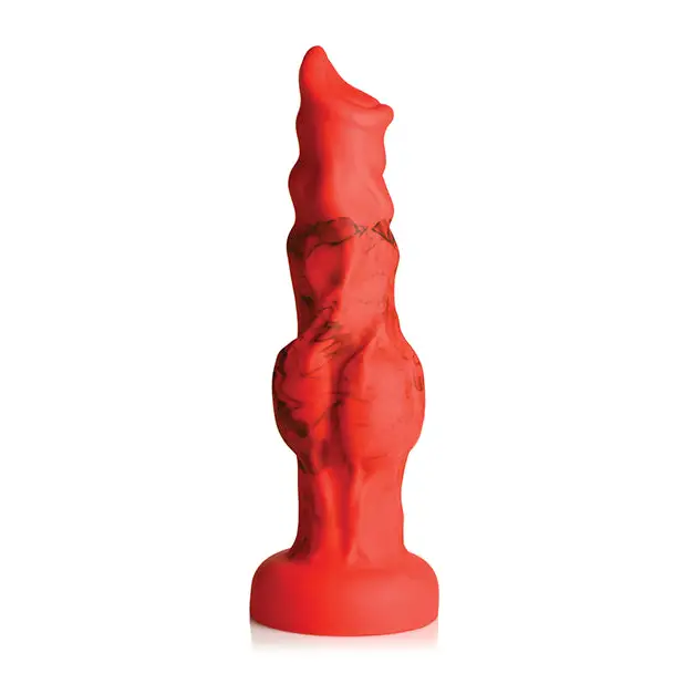 Creature Cocks Fire Hound Silicone Dildo - Medium Red - Dongs & Dildos