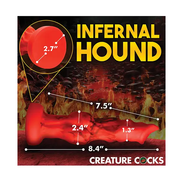 Creature Cocks Fire Hound Silicone Dildo - Medium Red - Dongs & Dildos