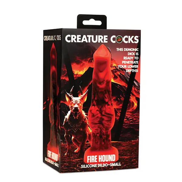 Creature Cocks Fire Hound Silicone Dildo - Small Red - Dongs & Dildos