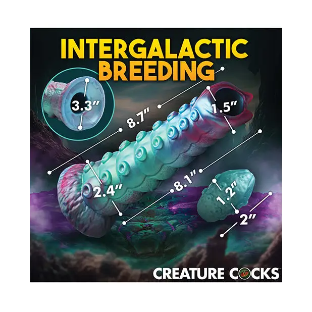 Creature Cocks Galactic Breeder Ovipositor Silicone Dildo w/Eggs - Multi Color - Dongs & Dildos