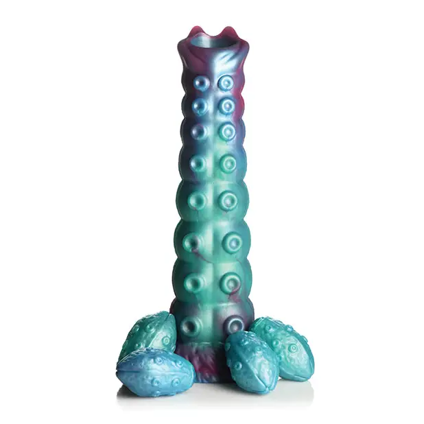 Creature Cocks Galactic Breeder Ovipositor Silicone Dildo w/Eggs - Multi Color - Dongs & Dildos